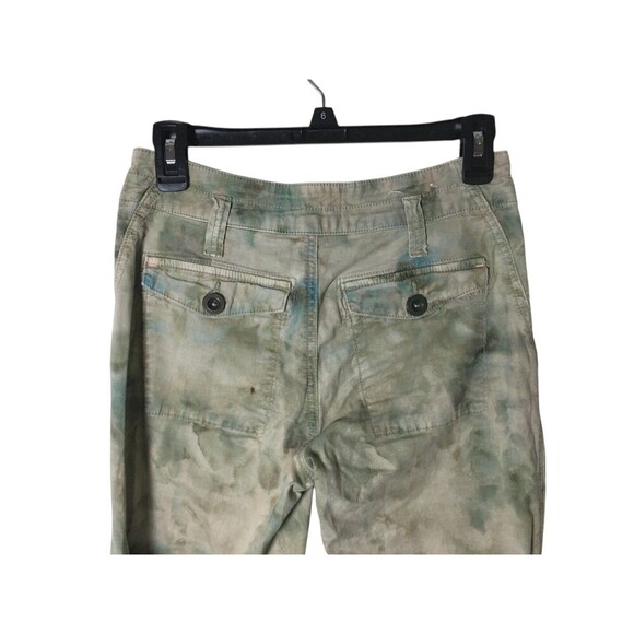 Anthropologie Pants Women's Size 25 Green Watercolor Splotch The Wanderer - Picture 5 of 11